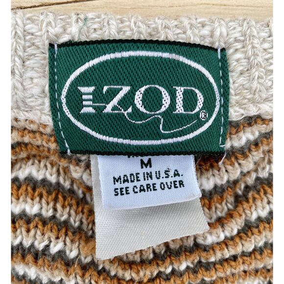 Rare/ Vintage Izod Sweater Men's Multi Color Size Medium Made In USA - Picture 4 of 5